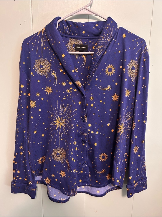Room Service Other - Room Service Navy Star & Moon Button-Down Pajama Set